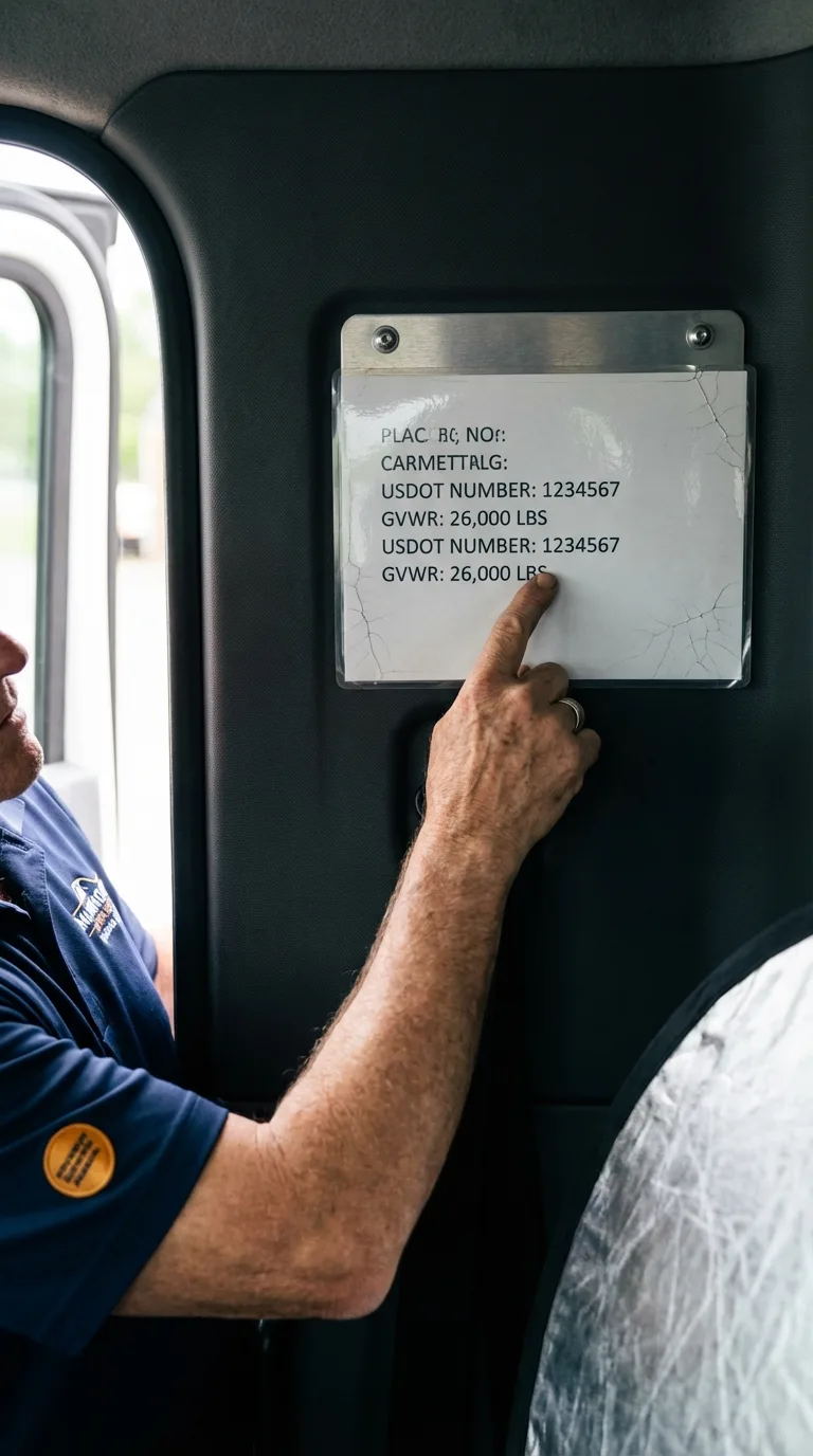 USDOT licensing placard verification in Imlay City